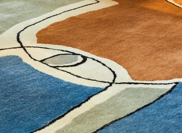 BLEU DES YEUX - Rectangular rug in wool and viscose by Toulemonde Bochart - view 3